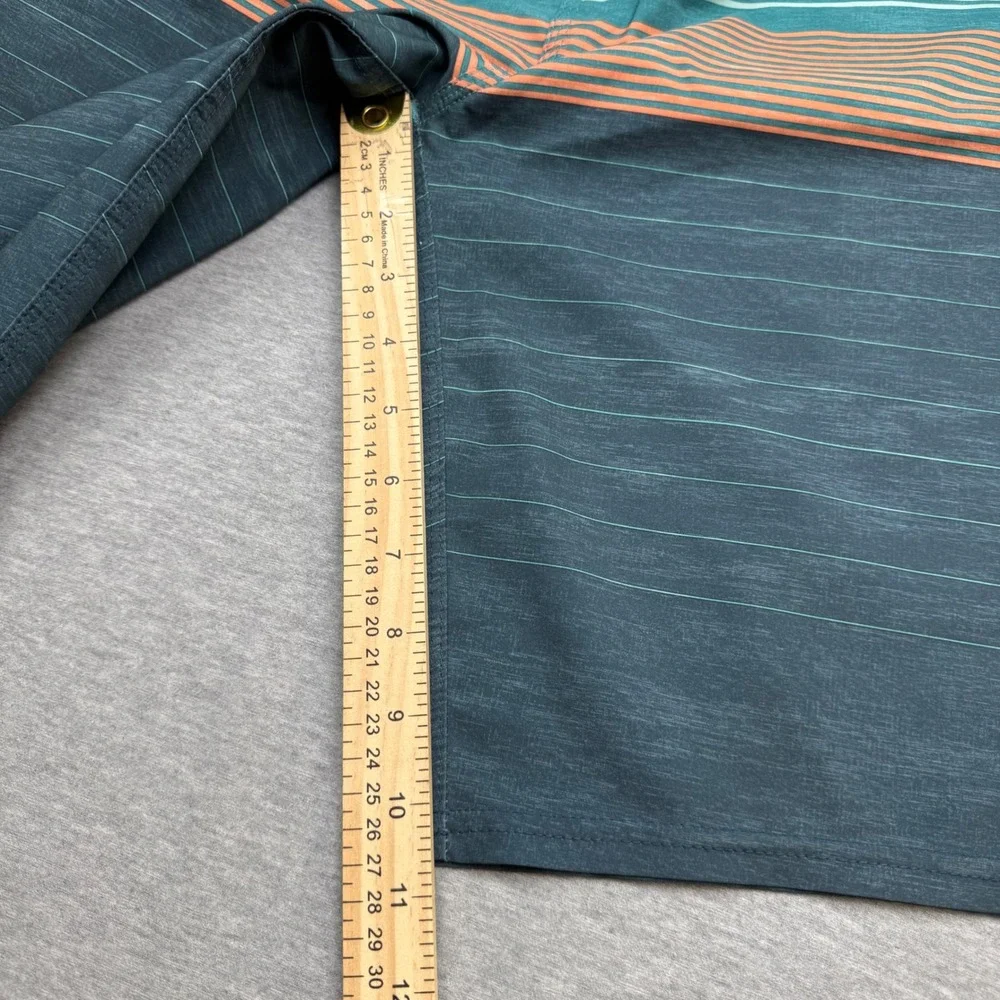 ONeill Hyperfreak Mens Board Shorts Teal Charcoal Striped Size 30 SP0106011